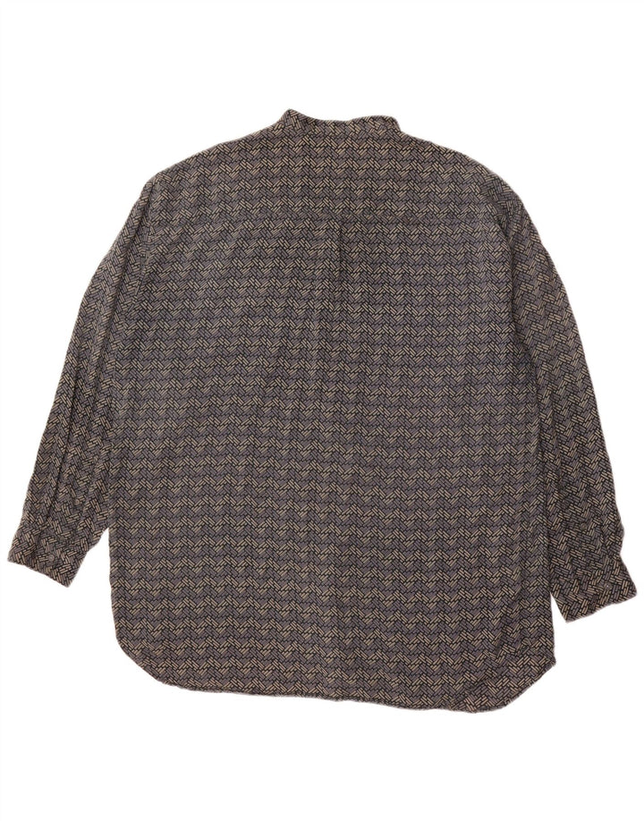 VINTAGE Mens Shirt XL Grey Geometric