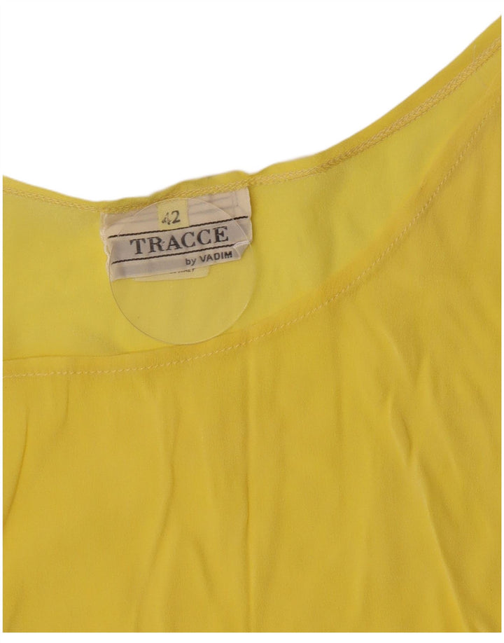 Bluză fără mâneci Crop Vintage pentru femei IT 42 Acetat galben mediu