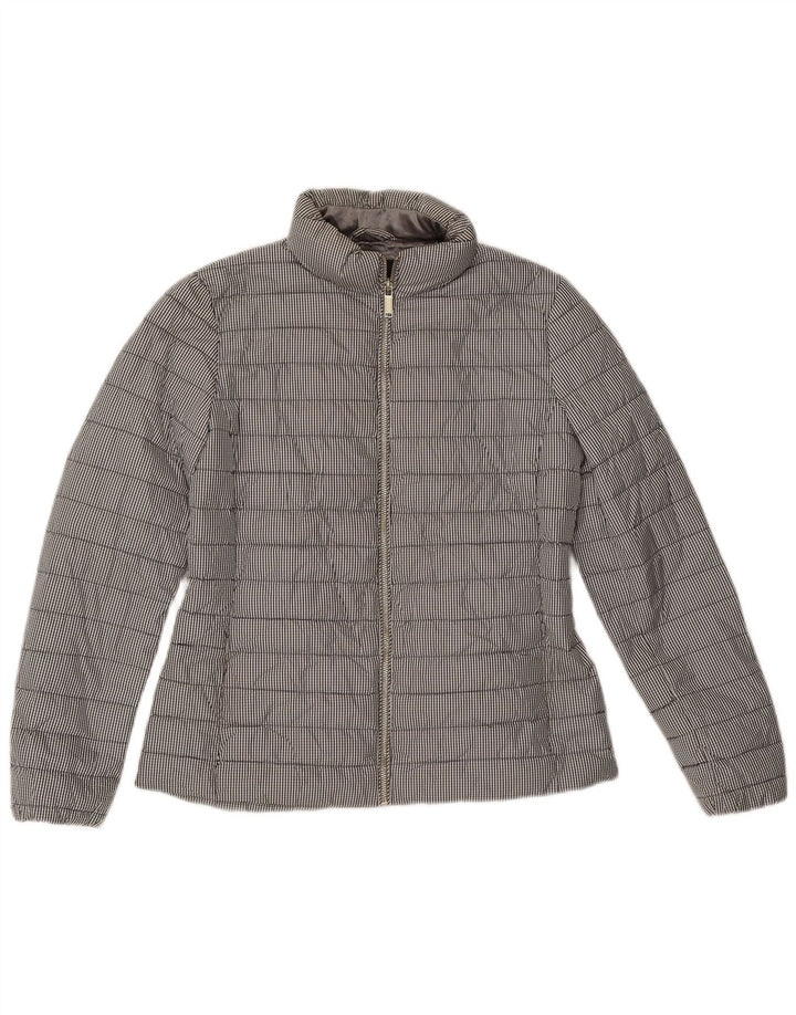 Jachetă căptușită pentru femei Massimo Dutti UK 14 Medium Gri Vichy Poliester