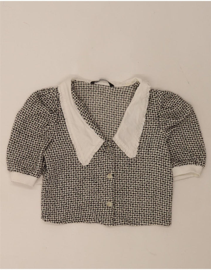 Bluză cămașă pentru femei Zara UK 12 Medium Black Flecked