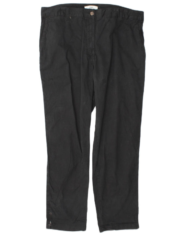 Pantaloni obișnuiți pentru femei Marks & Spencer UK 16 W38 L29 Bumbac negru