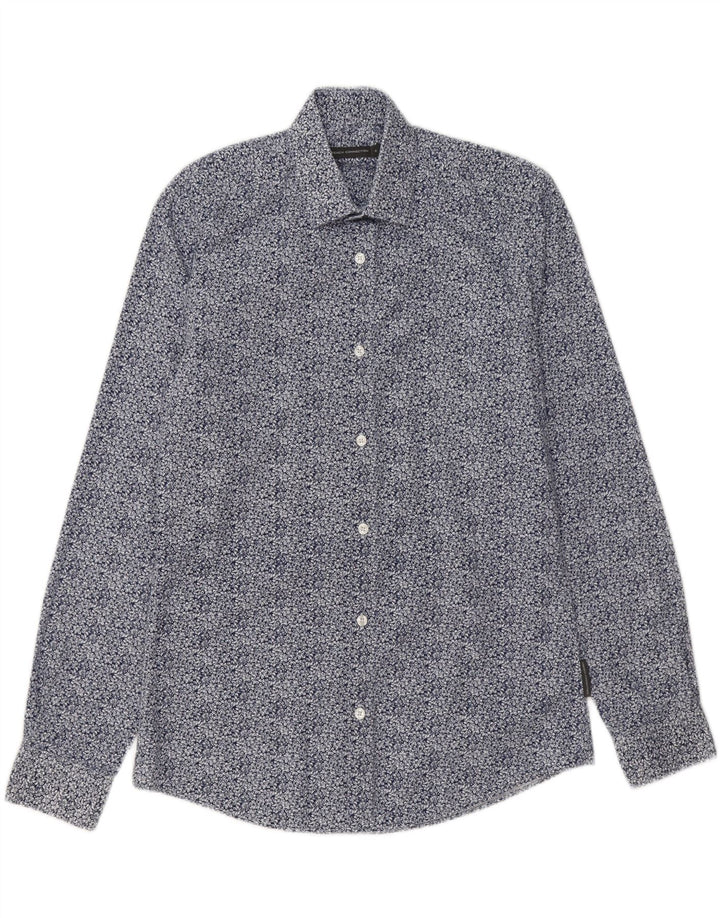 FRENCH CONNECTION Mens Shirt Small Blue Floral Cotton Vintage French Connection and Second-Hand French Connection from Messina Hembry 