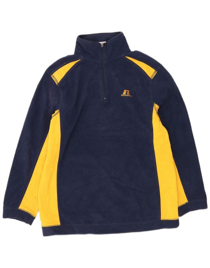 Pulover din lână pentru femei Russell Athletic UK 10/12 Poliester mediu albastru bleumarin