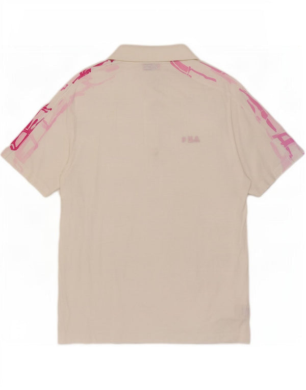 Tricou polo cu grafică Fila pentru bărbați IT 52, mare, alb, bumbac