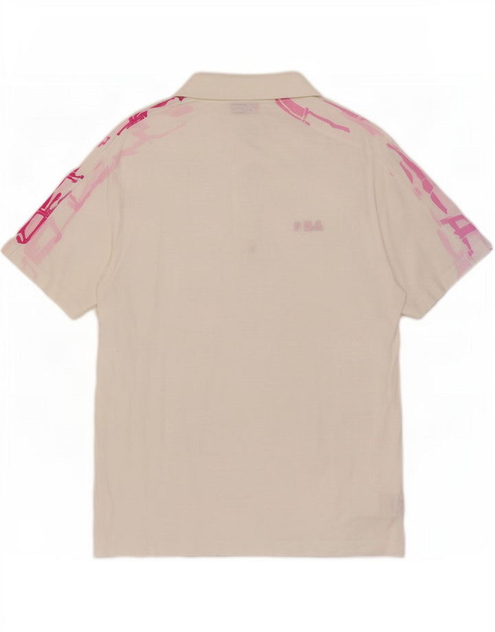 Tricou polo cu grafică Fila pentru bărbați IT 52, mare, alb, bumbac