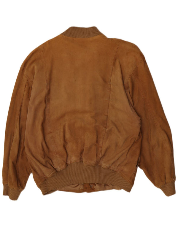 Bomber vintage pentru bărbați din piele intoarsa IT 54 2XL maro retro