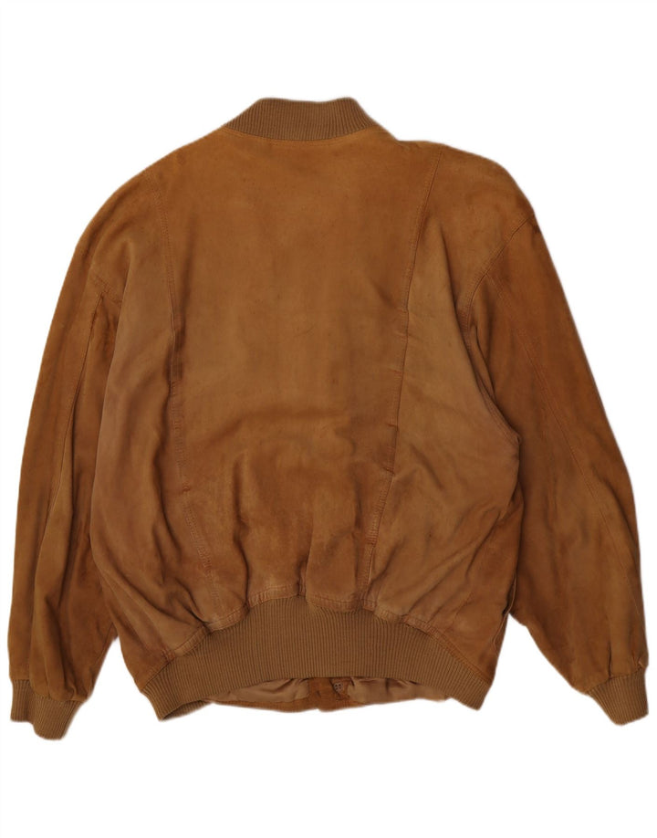 Bomber vintage pentru bărbați din piele intoarsa IT 54 2XL maro retro