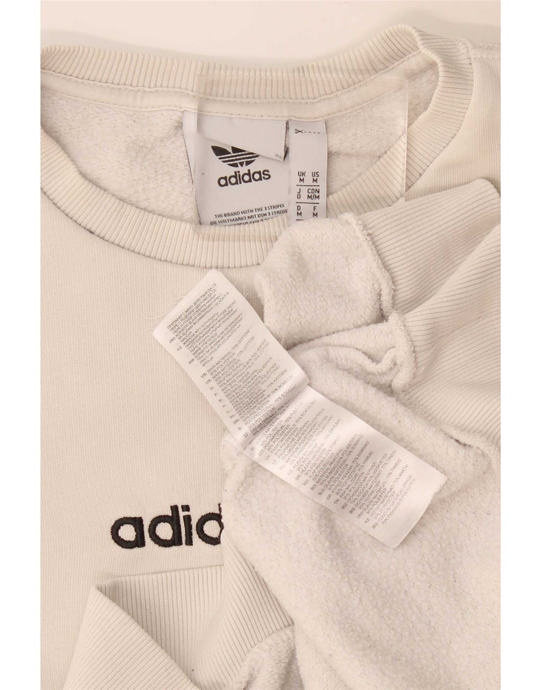 Hanorac grafic pentru bărbați Adidas Jumper mediu, bej, bumbac