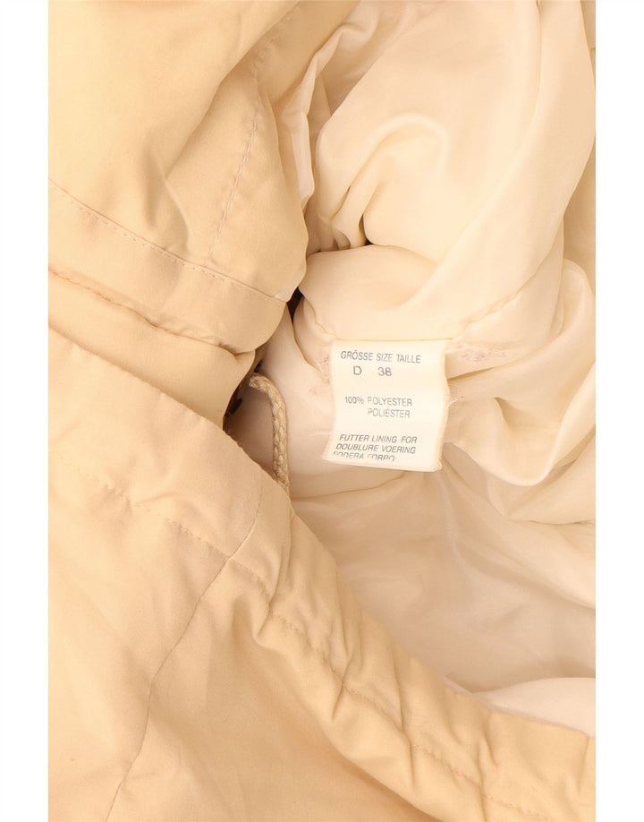 VINTAGE Palton căptușit cu glugă pentru femei EU 38 Poliester mediu bej