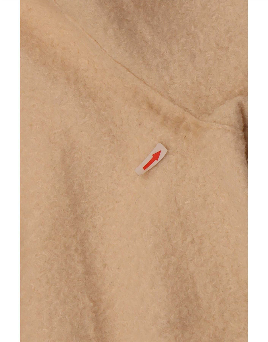 Pardesiu din lână supradimensionat pentru femei Zara UK 14 Medium Bej Poliester