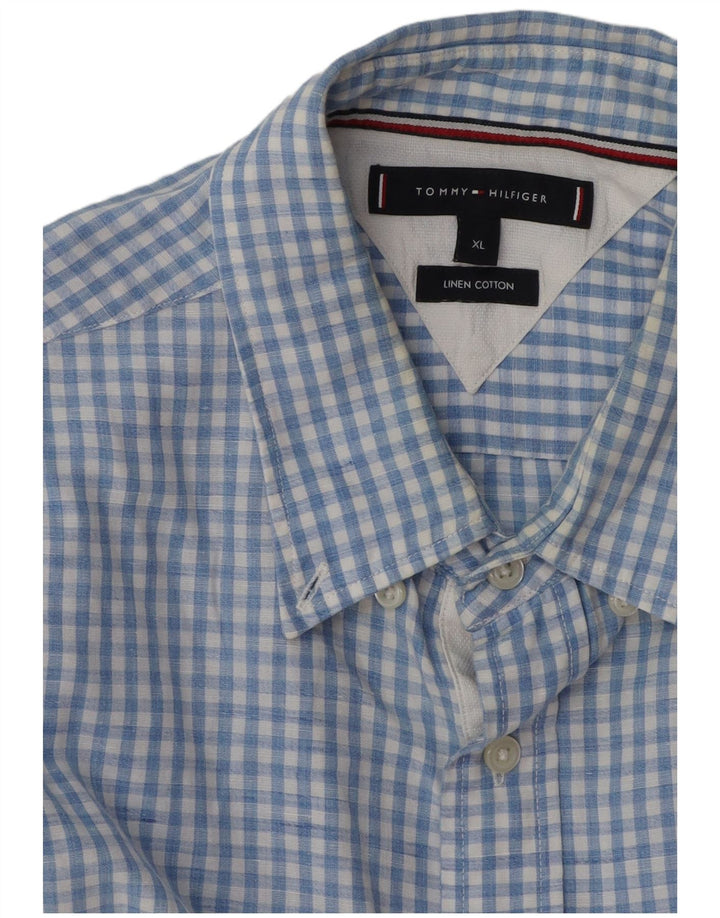 Cămașă pentru bărbați Tommy Hilfiger XL, albastru, in vichy
