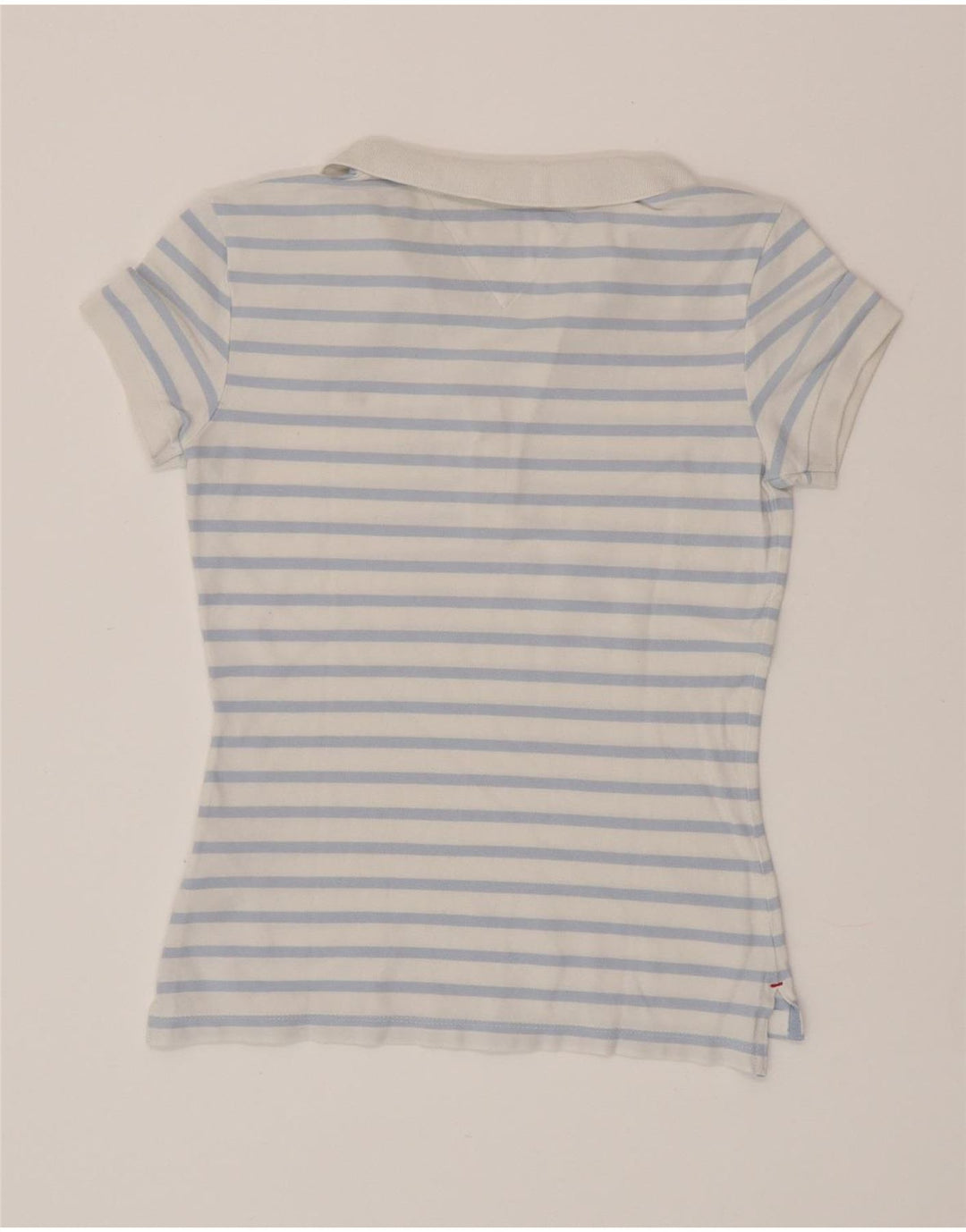 TOMMY HILFIGER Cămașă polo pentru femei Slim Fit UK 6 XS Bumbac cu dungi albastre