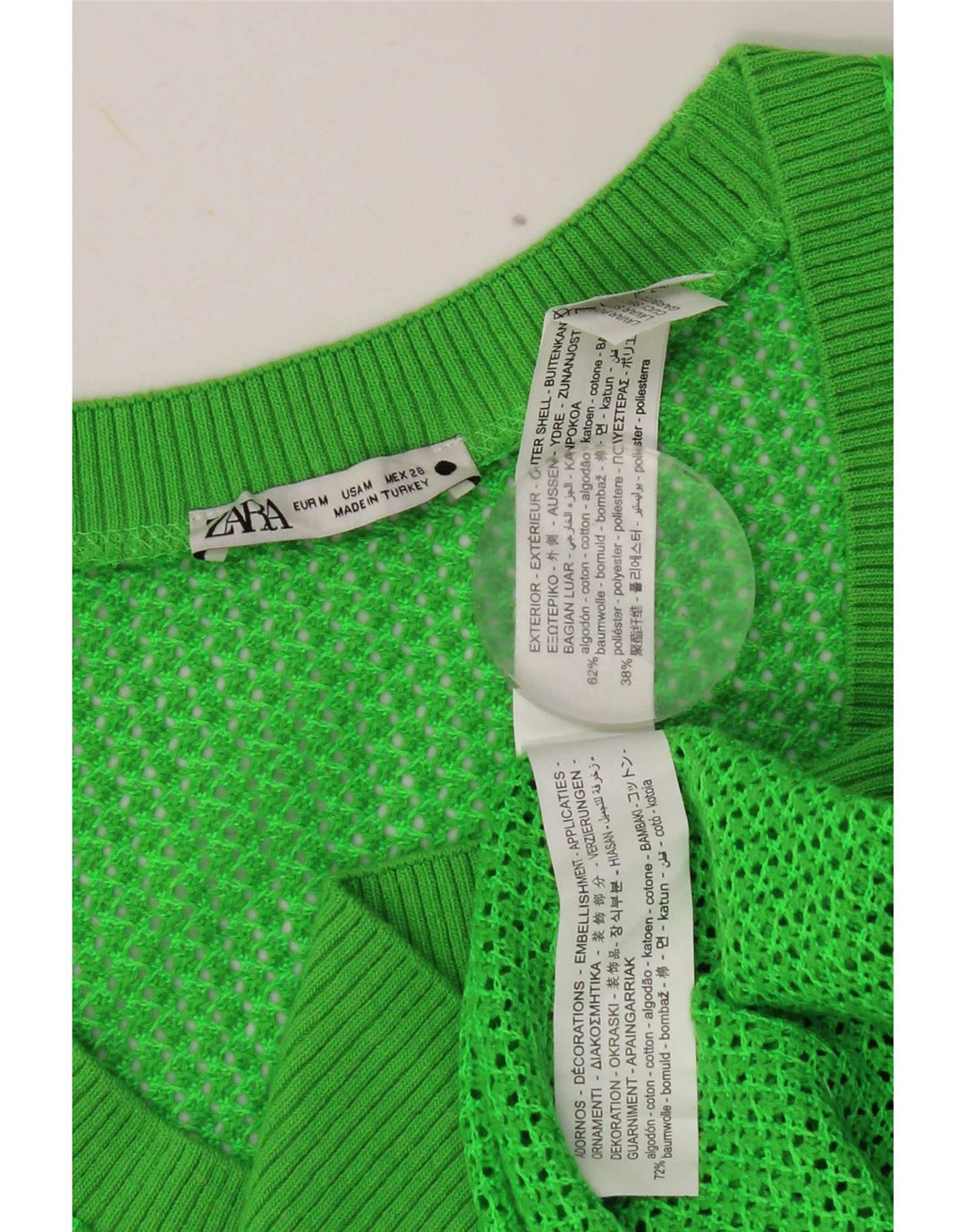 Vesta pentru femei Zara UK 14 Bumbac verde mediu
