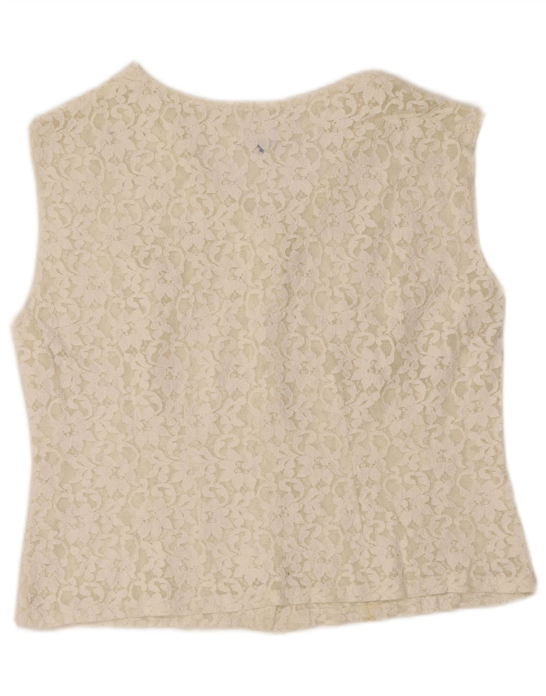 Bluză cămașă fără mâneci pentru femei VINTAGE, IT 50 XL, alb, cu flori