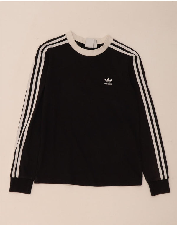 Top femei adidas cu mânecă lungă UK 8 mic bumbac negru