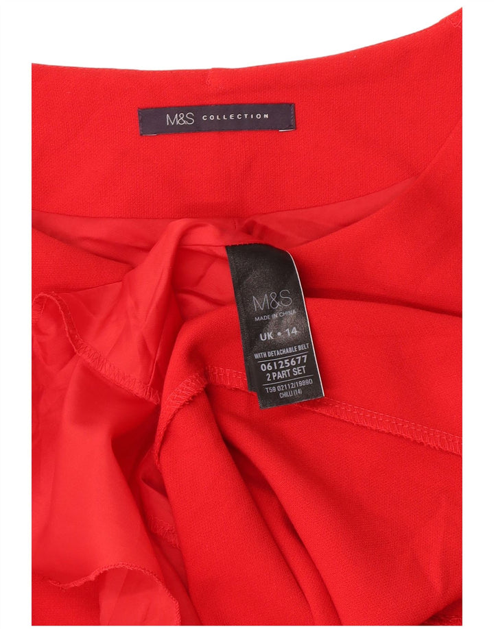 Rochie teacă pentru femei Marks & Spencer UK 14 Poliester roșu mare