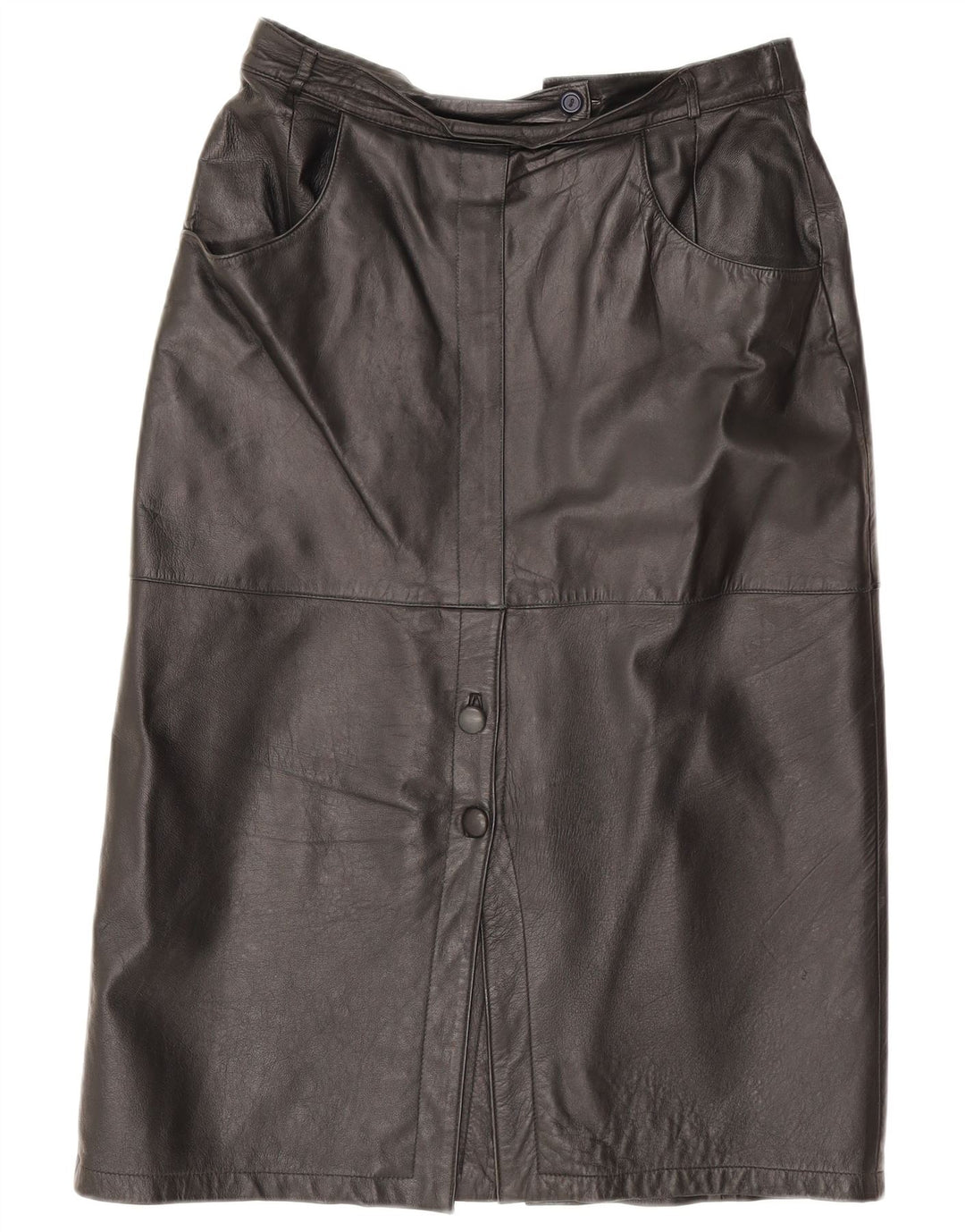 Fusta din piele vintage pentru femei IT 42 Medium W30 Piele neagra