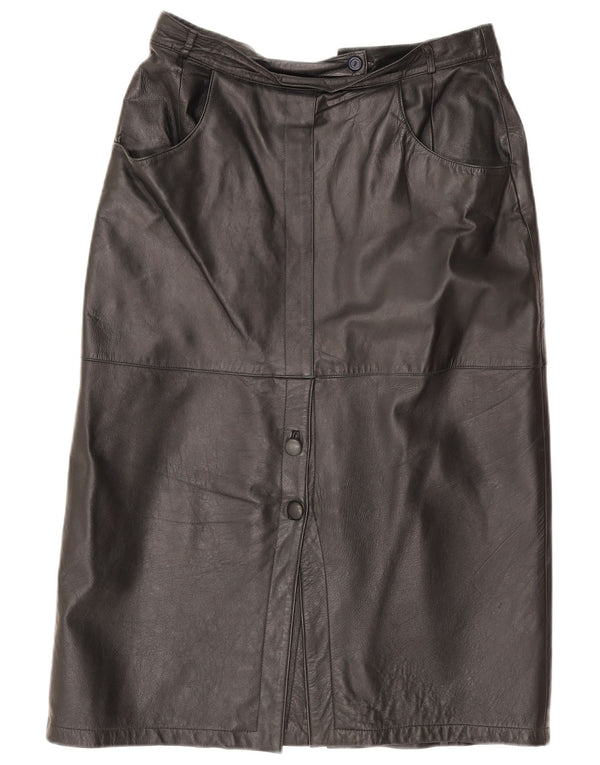Fusta din piele vintage pentru femei IT 42 Medium W30 Piele neagra