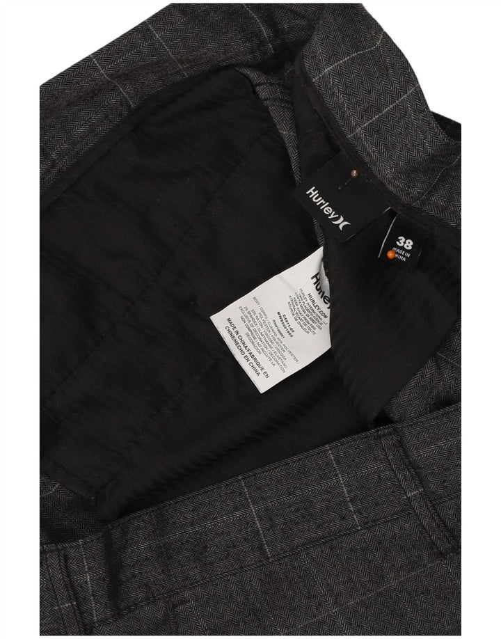 Pantaloni scurți chino pentru bărbați HURLEY W38 XL poliester cu carouri gri