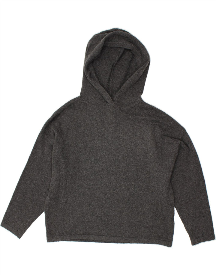 JACK WILLS Womens Hooded Jumper Sweater UK 12 Medium  Grey Polyester Vintage Jack Wills and Second-Hand Jack Wills from Messina Hembry 