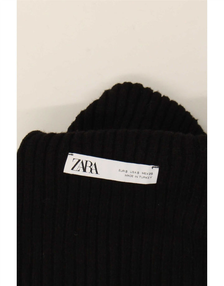 Pulover oversize pentru femei Zara, cu gât rulat, mic, negru