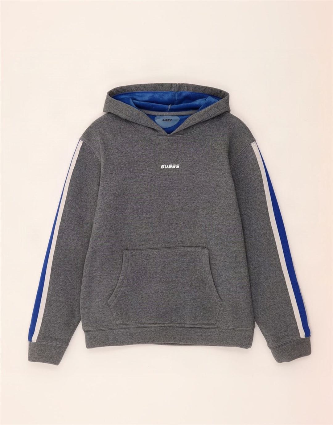 Pulover Guess pentru bărbați, gri mediu, poliester color bloc