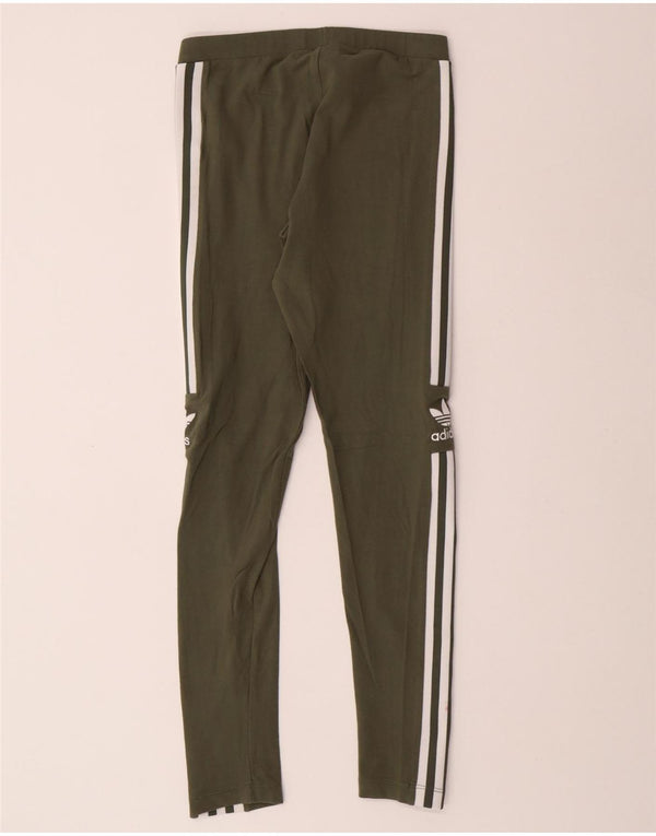 Leggings pentru femei ADIDAS UK 10 mic bumbac kaki