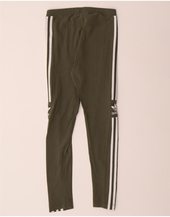 Leggings pentru femei ADIDAS UK 10 mic bumbac kaki