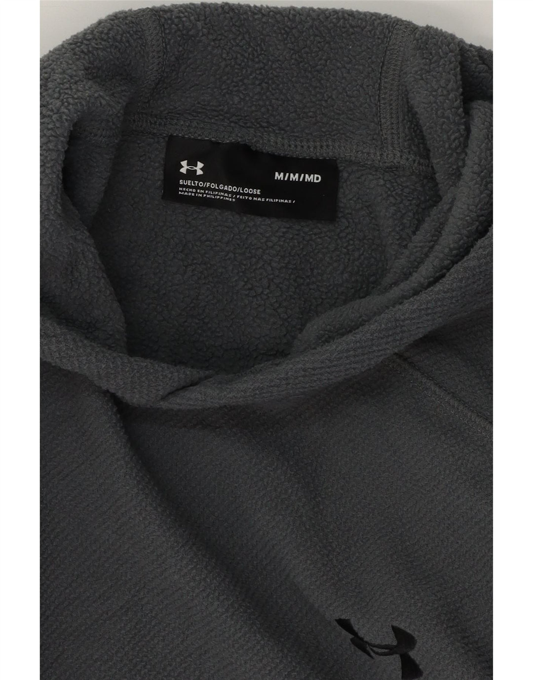 UNDER ARMOUR Mens Hoodie Jumper Medium Grey Polyester Vintage Under Armour and Second-Hand Under Armour from Messina Hembry 