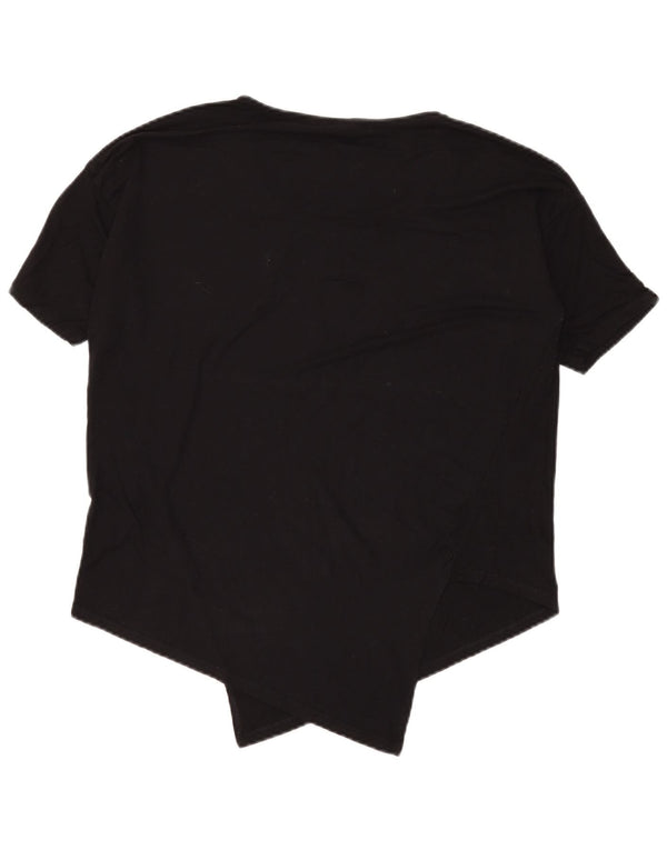 Desigual Womens Asymmetric Graphic Tricou Top UK 18 XL Negru