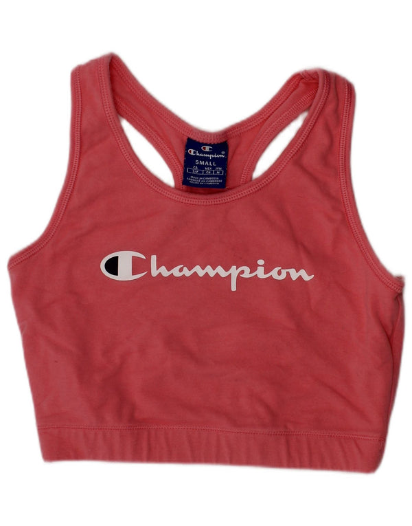 Sutien sport cu grafic pentru femei Champion Top mic, roz, din bumbac