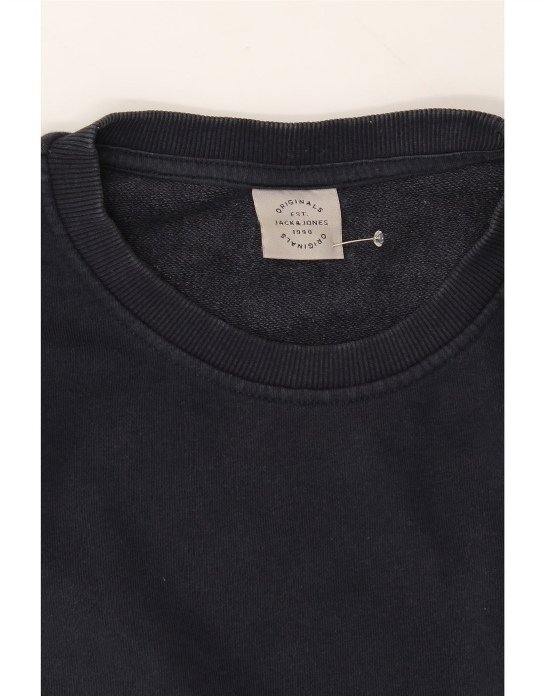 JACK & JONES Mens Sweatshirt Jumper Medium Navy Blue Cotton Vintage Jack & Jones and Second-Hand Jack & Jones from Messina Hembry 