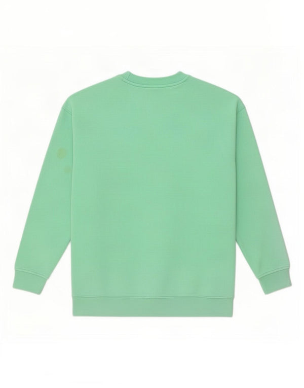 Pulover supradimensionat cu grafic pentru femei Adidas UK 8 Bumbac verde mic