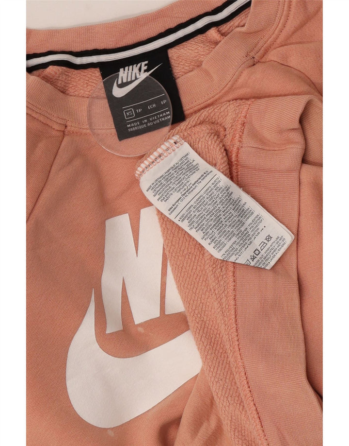 Pulover supradimensionat cu grafic Nike pentru femei UK 6 XS bumbac roz