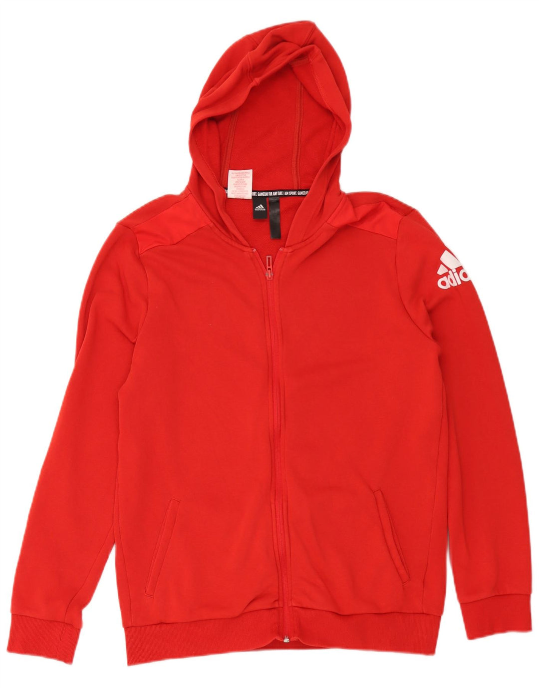 Pulover pentru bărbați Adidas Graphic Zip Hoodie, bumbac roșu mediu