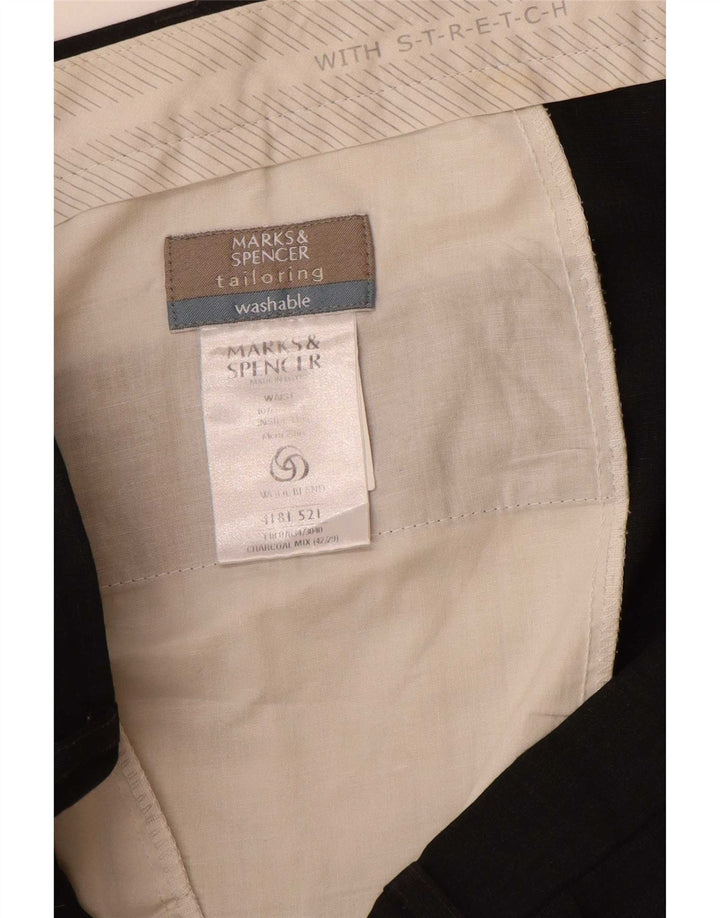 Marks & Spencer Pantaloni de costum pentru bărbați L40 L29 Gri poliester