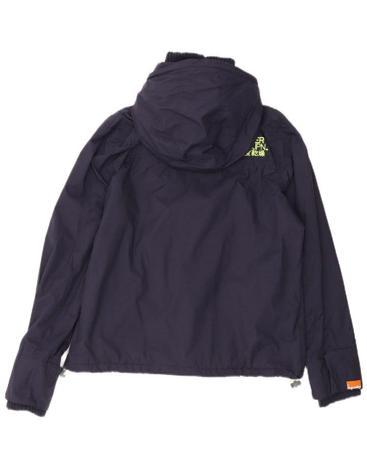 Jachetă Windbreaker Superdry pentru femei cu grafică UK 18 XL, nailon bleumarin