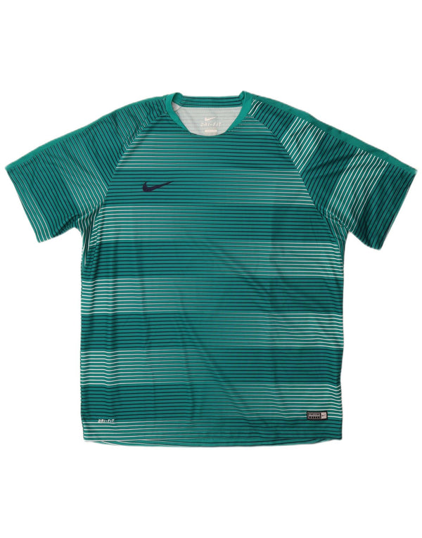 Tricou Nike pentru bărbați Dri Fit Top 2XL poliester cu dungi verzi