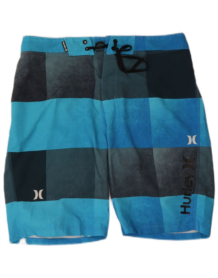 Pantaloni scurți de înot grafic pentru bărbați Hurley, albastru mediu, poliester color bloc