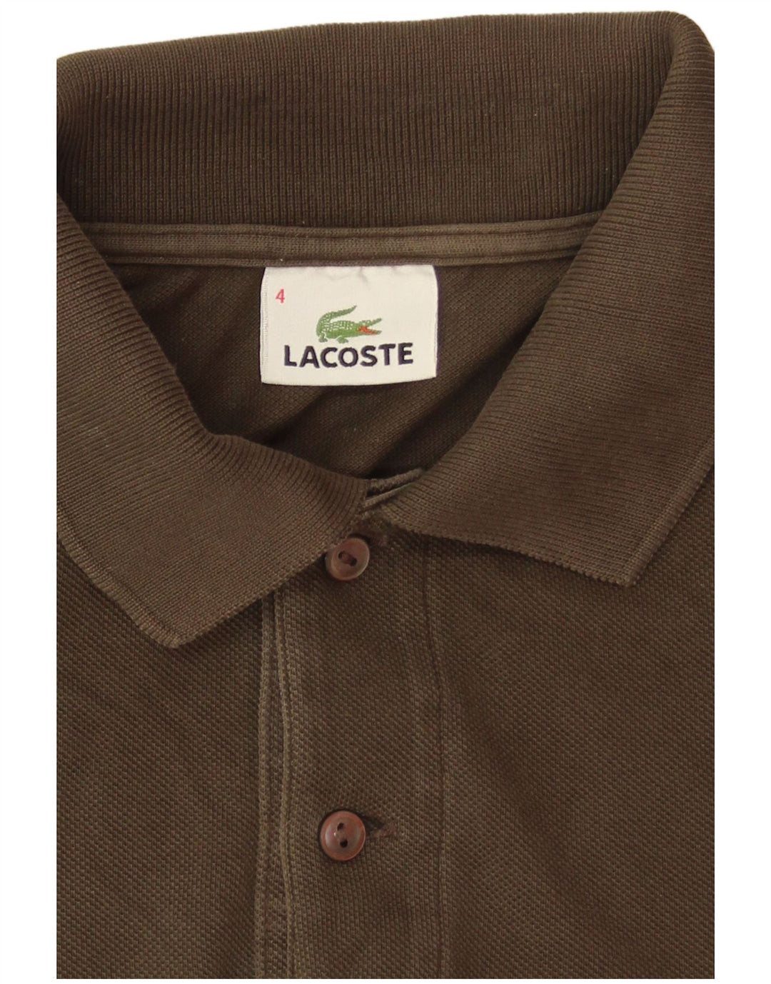 Tricou polo Lacoste pentru bărbați, mărimea 4, bumbac kaki mediu