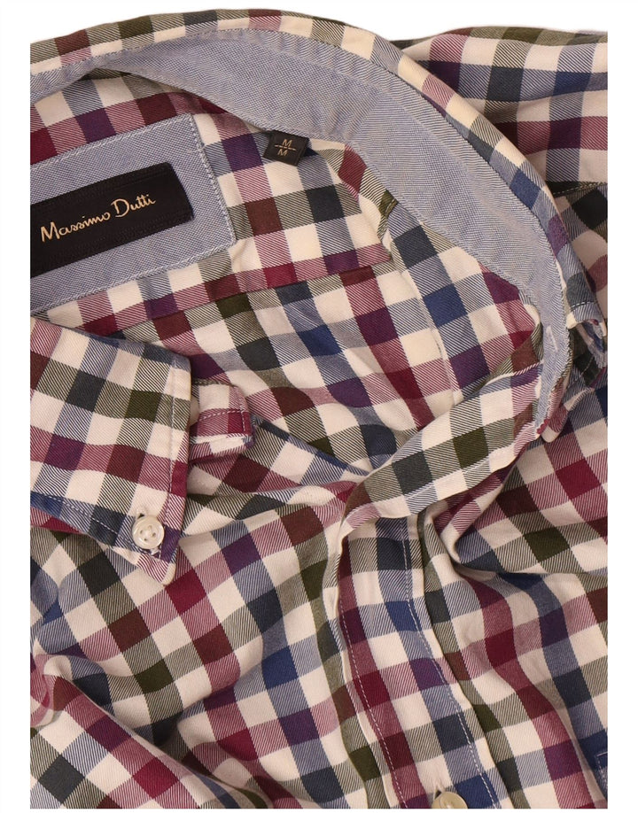 Cămașă de flanel pentru bărbați MASSIMO DUTTI, bumbac vichy multicolor mediu