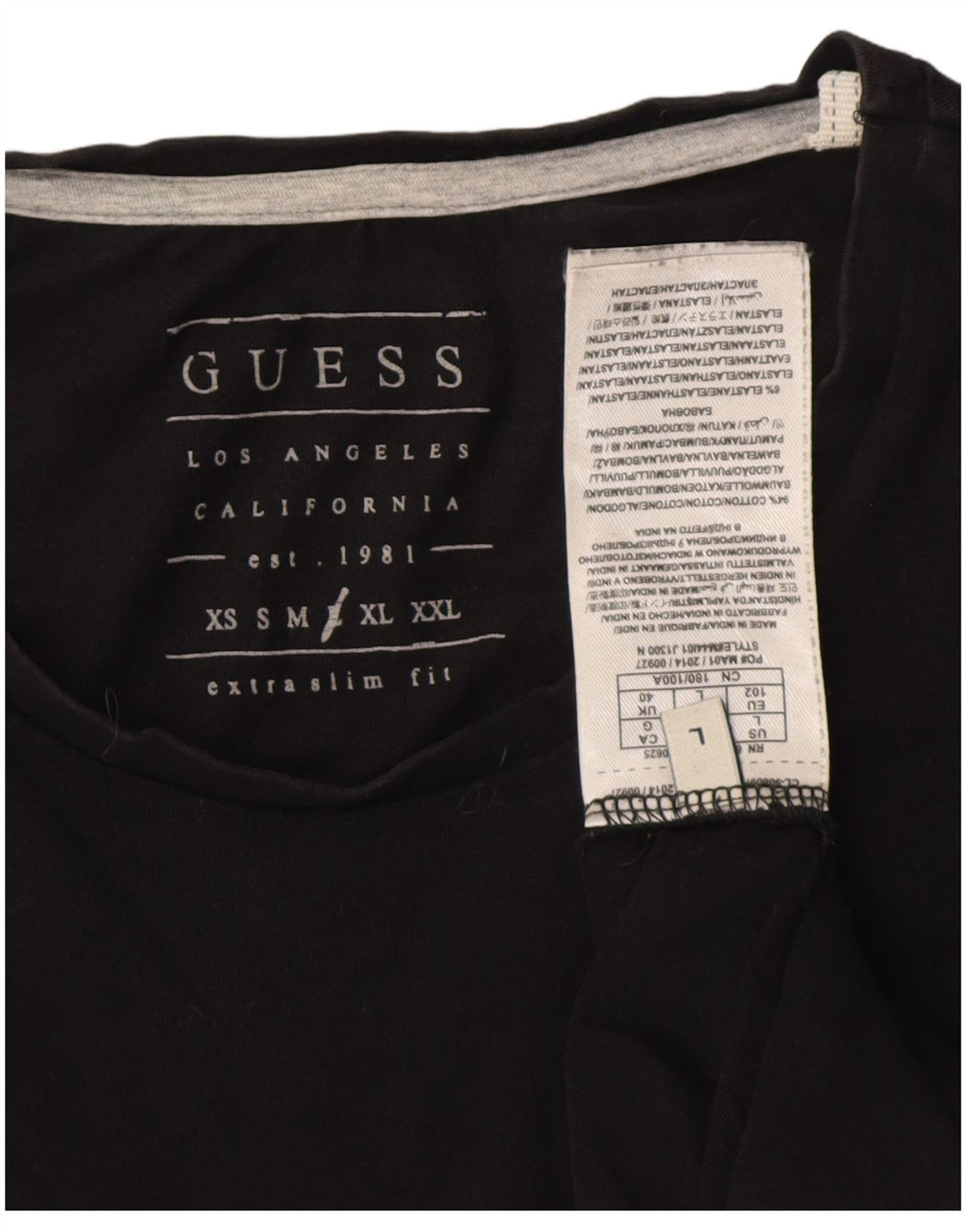 Tricou Guess pentru bărbați Top mare din bumbac negru