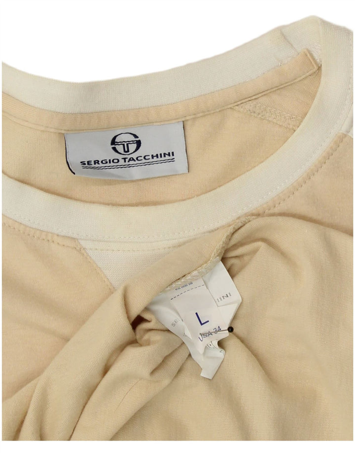 Sergio Tacchini Tricou Bărbați Top Mare Bej Bumbac