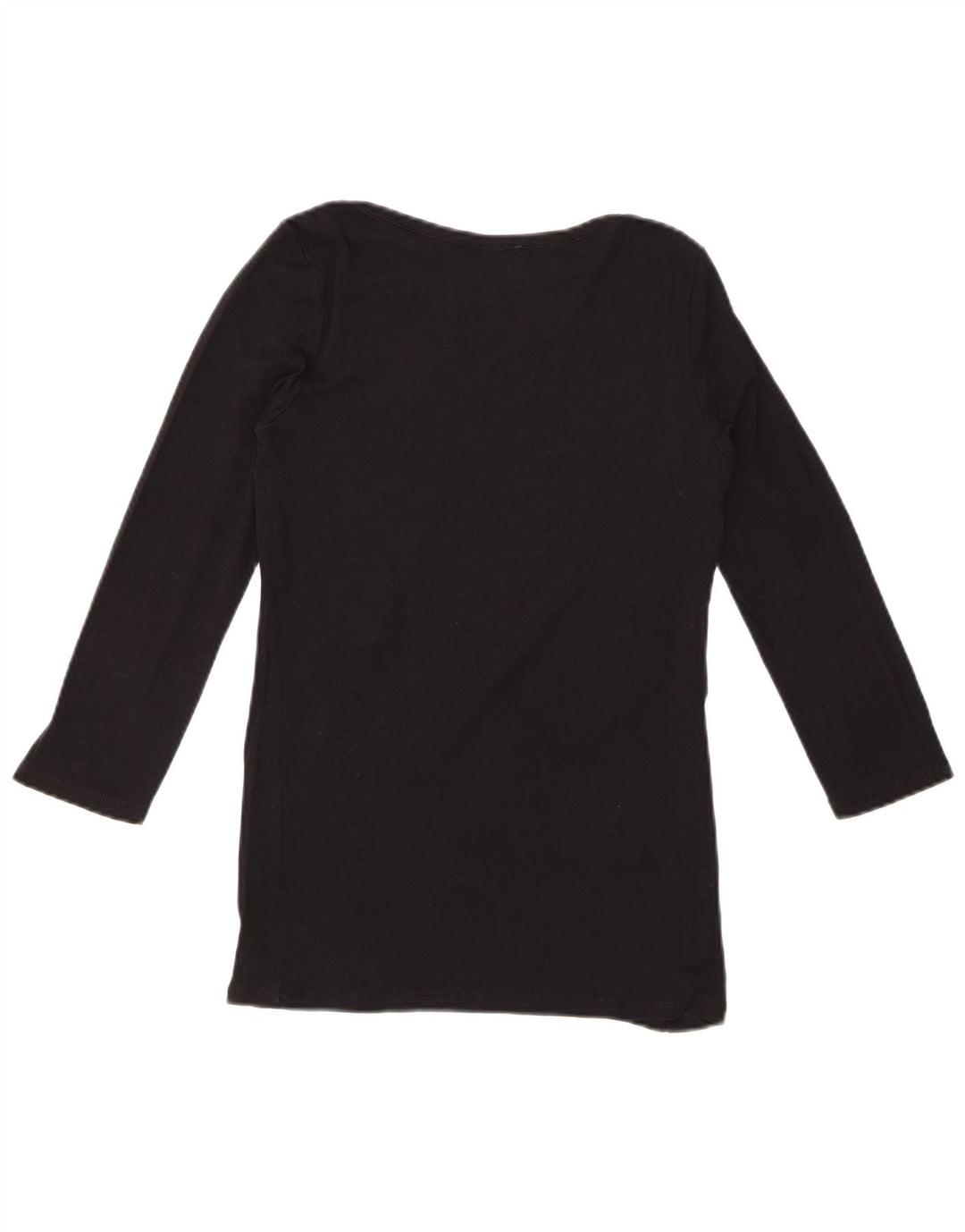 BENETTON Top grafic pentru femei cu mâneci 3/4 UK 8 Small Black
