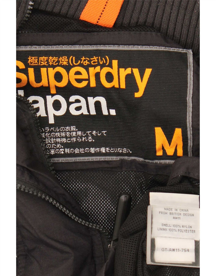 Jachetă de ploaie grafică Superdry pentru femei UK 14 Medium Black Nylon