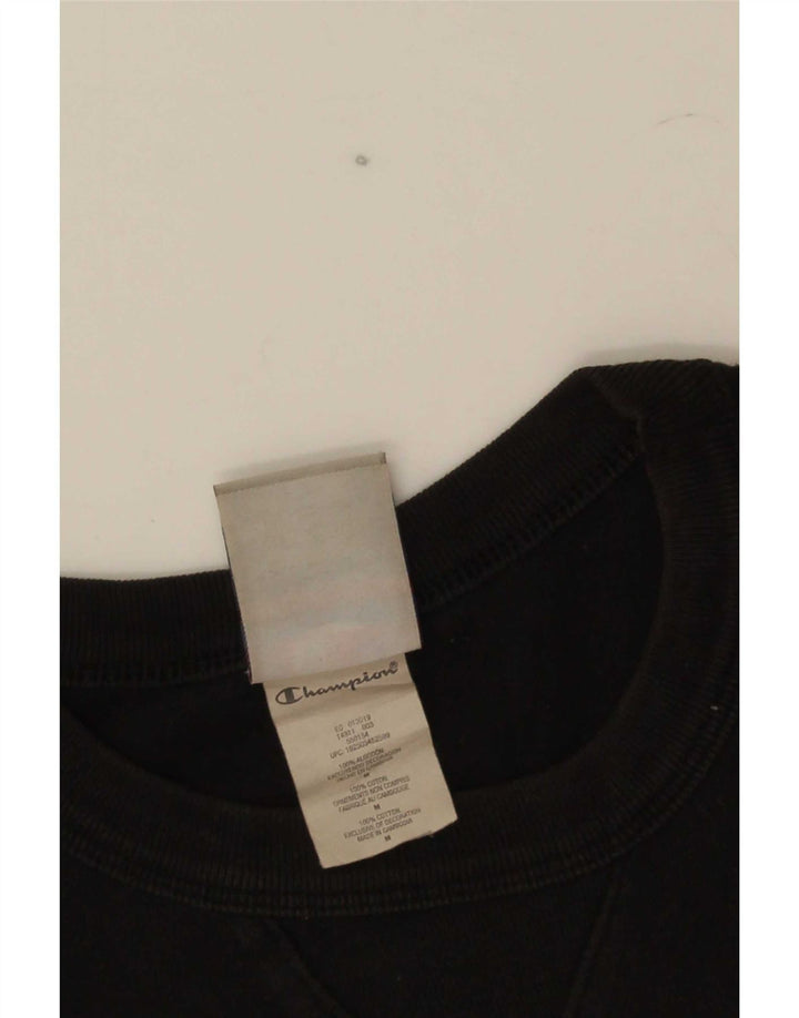 Tricou grafic Champion pentru bărbați Top mediu din bumbac negru