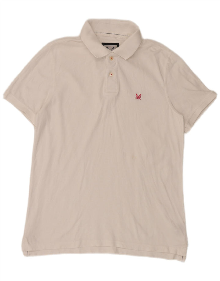 Crew Clothing Tricou polo pentru bărbați, bumbac alb mediu