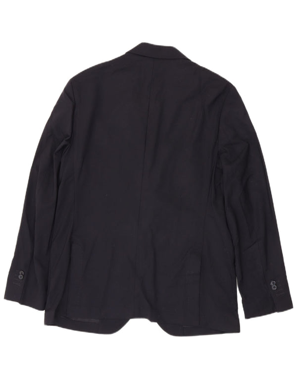 Massimo Dutti Jachetă pentru bărbați cu 2 nasturi UE 52 Lână mare albastru bleumarin
