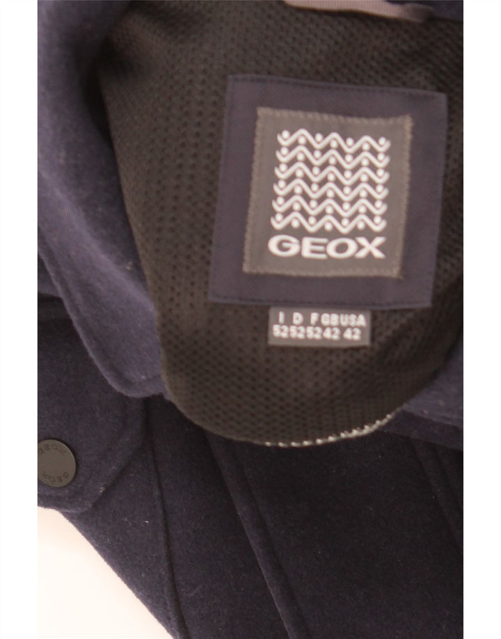 Jachetă pentru bărbați GEOX Respira Utility UK 42 XL Lână bleumarin