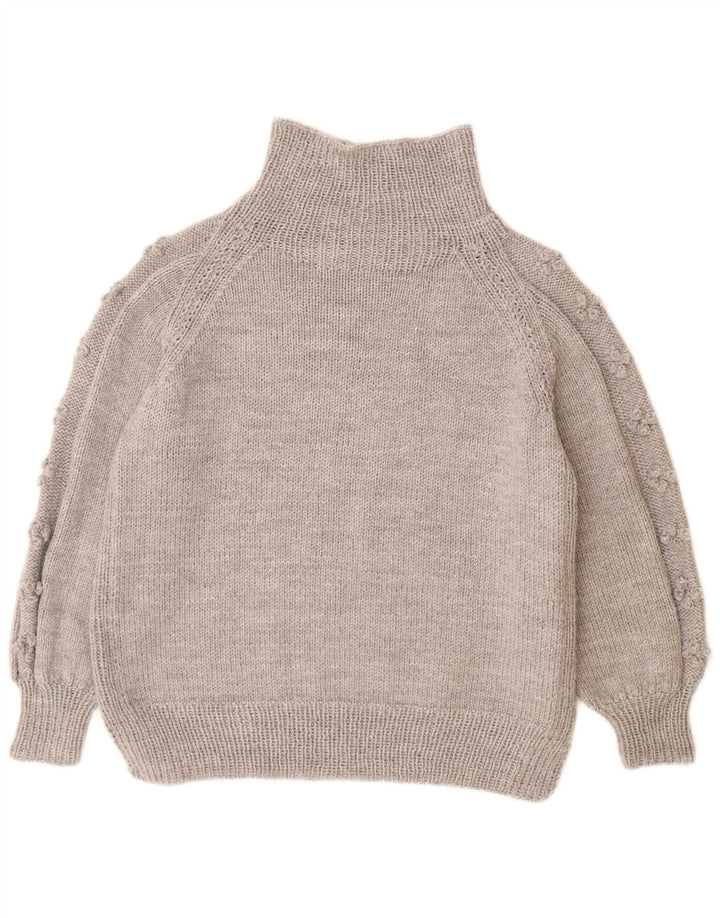 VINTAGE Pulover cu gât rulat pentru femei UK 14 Large Gri